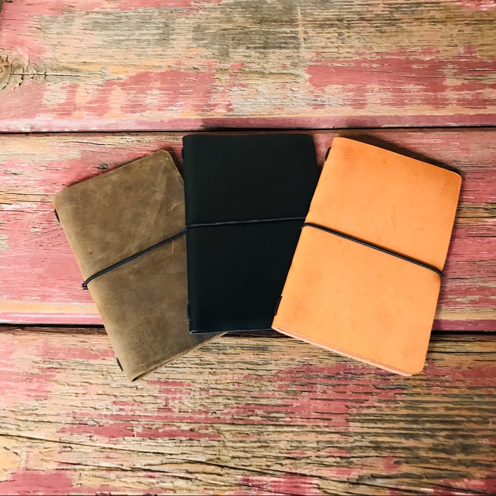 Handcrafted leather journal cover - Host Pick 6.25”x4” high quality leather - Picture 5 of 7